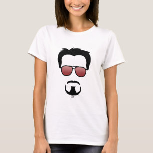 Tony Stark Hairstyle Icon With Aviator Sunglasses T-Shirt