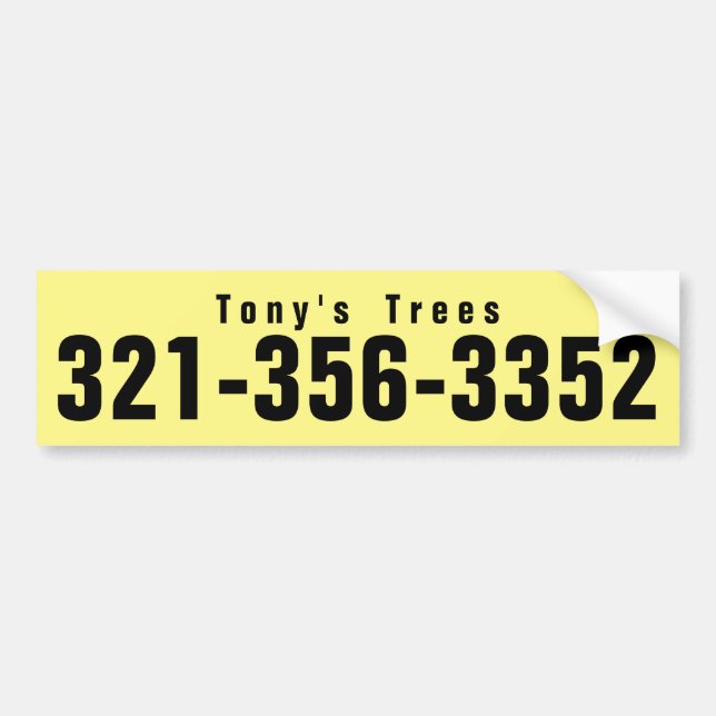 Tony's Trees 321-356-3352 Bumper Sticker (Front)