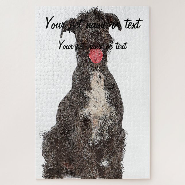 Too Adorable, Giant Schnauzer Dog Jigsaw Puzzle (Vertical)