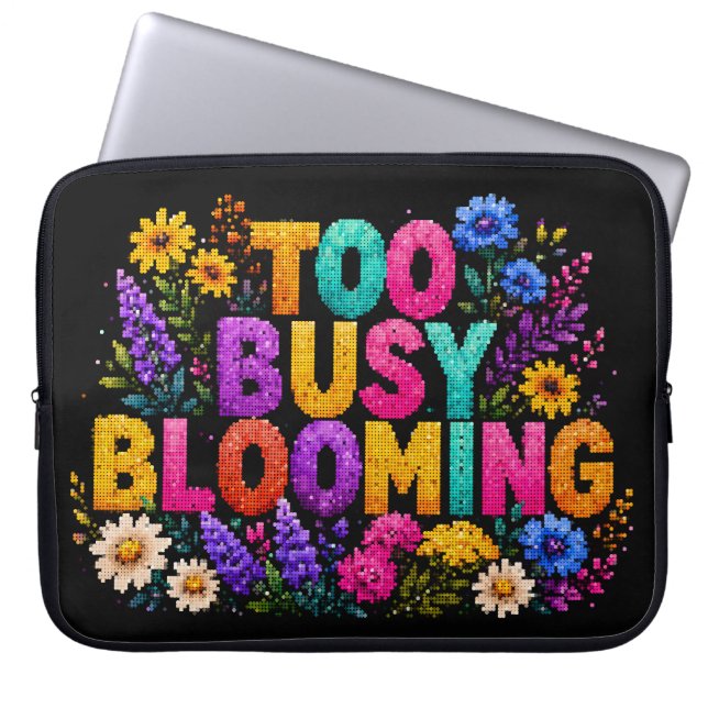 Too Busy Blooming Geometric Style Design Laptop Sleeve (Front)