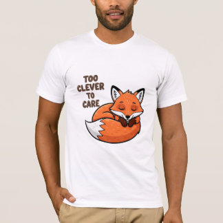 Too Clever to Care – Sleeping Fox Illustration T-Shirt