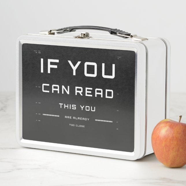 Too Close Eye Exam on White Lunchbox (In Situ)