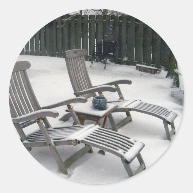 Too Cold for the Beach Classic Round Sticker (Front)