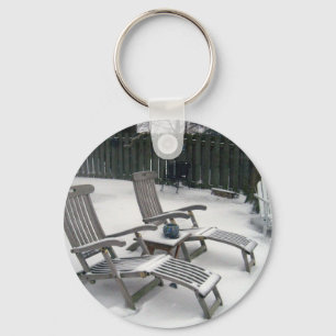 Too Cold for the Beach Key Ring