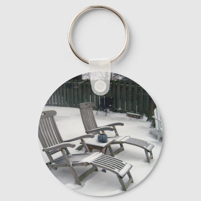 Too Cold for the Beach Key Ring (Front)