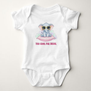 "Too Cool for Drool – Cute Baby Elephant Funny Bodysuit