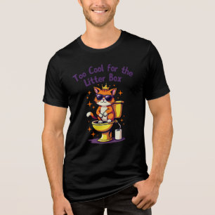 Too Cool for Litter Box Tee - Royal Cat Tri-Blend