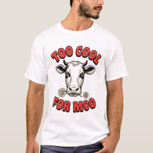Too Cool For Moo Funny Cow Vintage Shirt Design_1