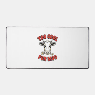 Too Cool For Moo Funny Cow Vintage Shirt Design_1 Desk Mat