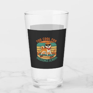 Too Cool for Obedience School Dog Skateboard Glass