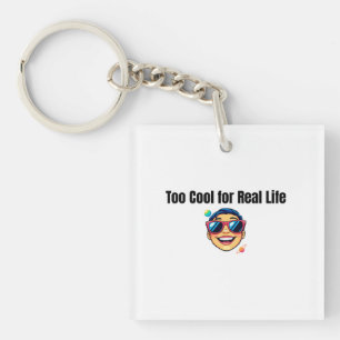 Too Cool for Real Life – Cartoon Boy with Planets Key Ring