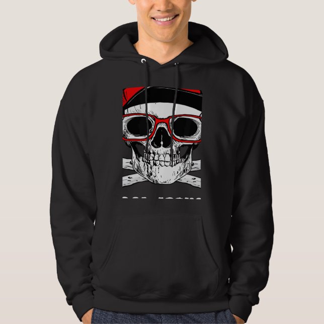 Too Cool For School Back To School Skeleton Skull  Hoodie (Front)