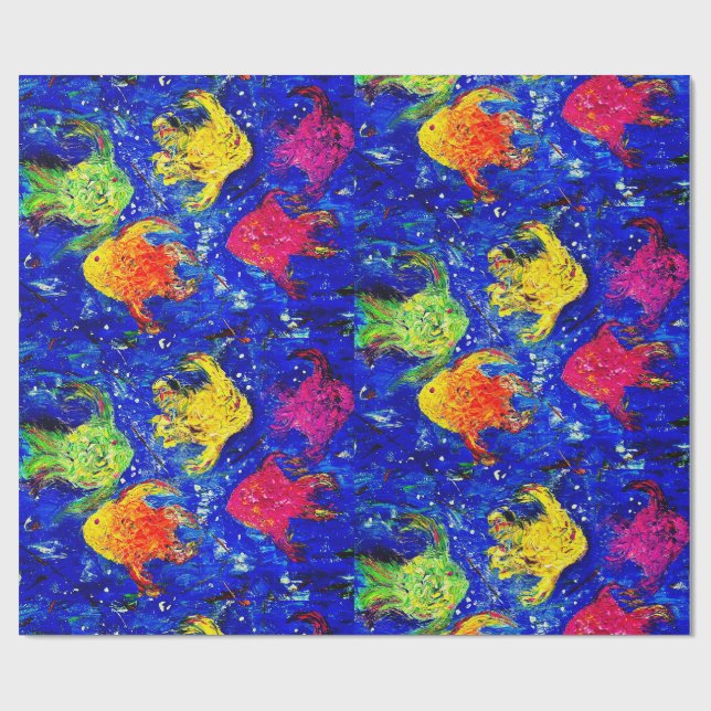 Too Cool for School Fish Wrapping Paper (Flat)