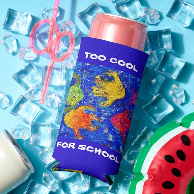 Too Cool for School Slim Can Koozie (In Situ Summer)