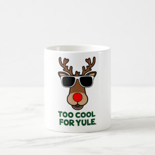 Too Cool for Yule Funny Christmas Reindeer Mug