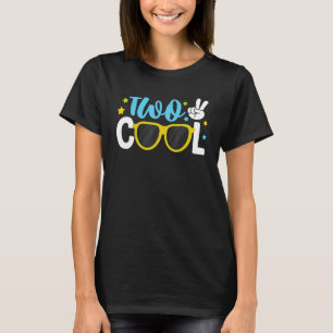 Too Cool Sunglasses 2nd Birthday Party Two Year Ol T-Shirt