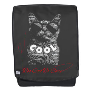 Too Cool To Care Cat Typography Backpack