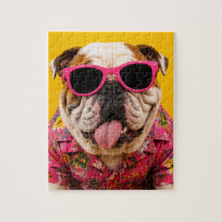 TOO COOL TO DROOL ENGLISH BULLDOG JIGSAW PUZZLE