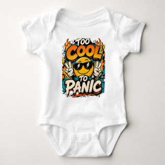 Too Cool To Panic Funny Smiley Graphic Design Baby Bodysuit