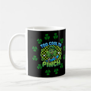 Too Cool to Pinch Skateboard Shamrock St. Patricks Coffee Mug
