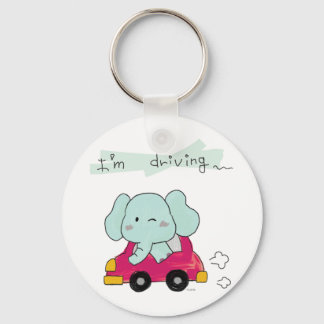 too cute blue elephant key ring
