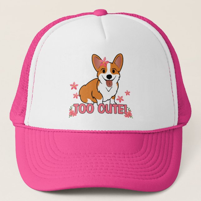 Too Cute Corgi Trucker Hat (Front)