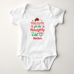 Too Cute for the Naughty List Baby Bodysuit