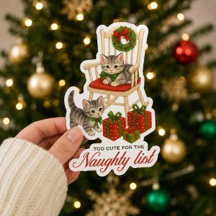 Too Cute for the Naughty List Christmas Cats