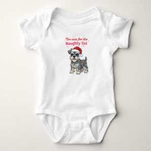 Too Cute for the Naughty List Schnauzer Baby Bodysuit