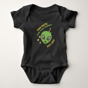 Too Cute for This Planet Alien Personalised Baby Bodysuit
