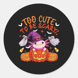 Too Cute Funny Joke Scary Halloween Axolotl Cospla Classic Round Sticker