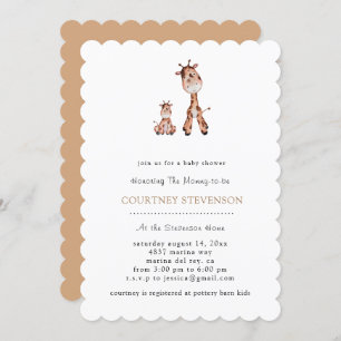 Too Cute Giraffe Baby Shower Invitation