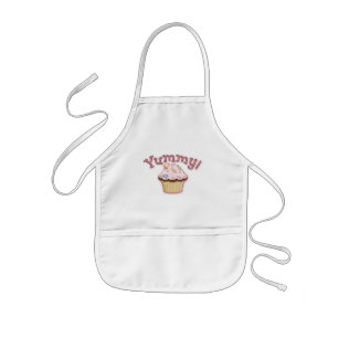 Too cute kids apron-yummy with cupcake apron
