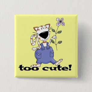 Too Cute Kitty Cat Tshirts and Gifts 15 Cm Square Badge