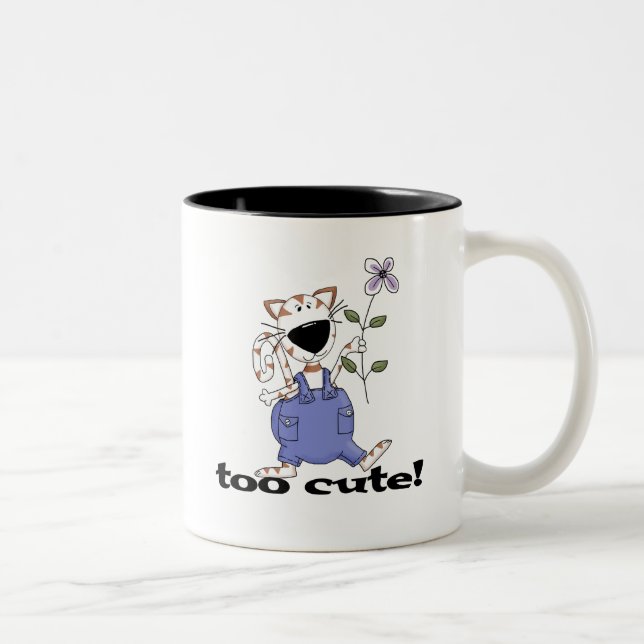 Too Cute Kitty Cat Tshirts and Gifts Two-Tone Coffee Mug (Right)