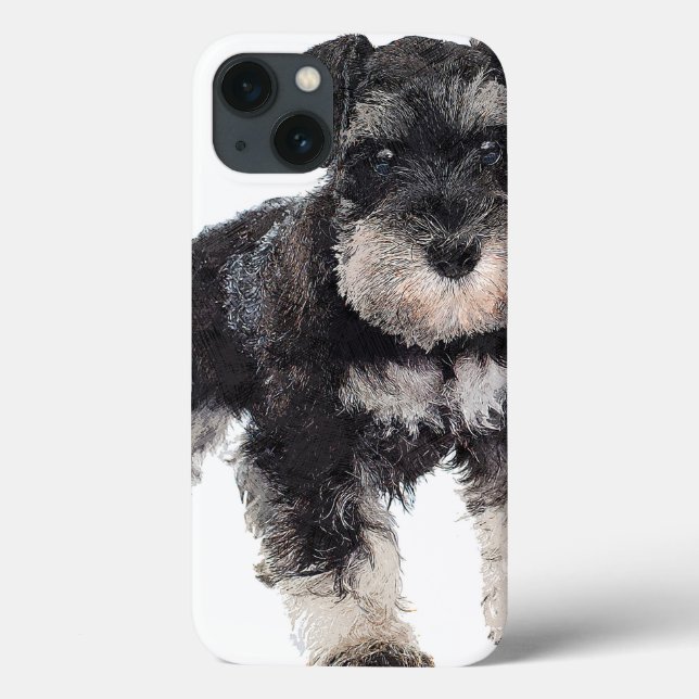 Too Cute Puppy Miniature Schnauzer Dog Case-Mate iPhone Case (Back)