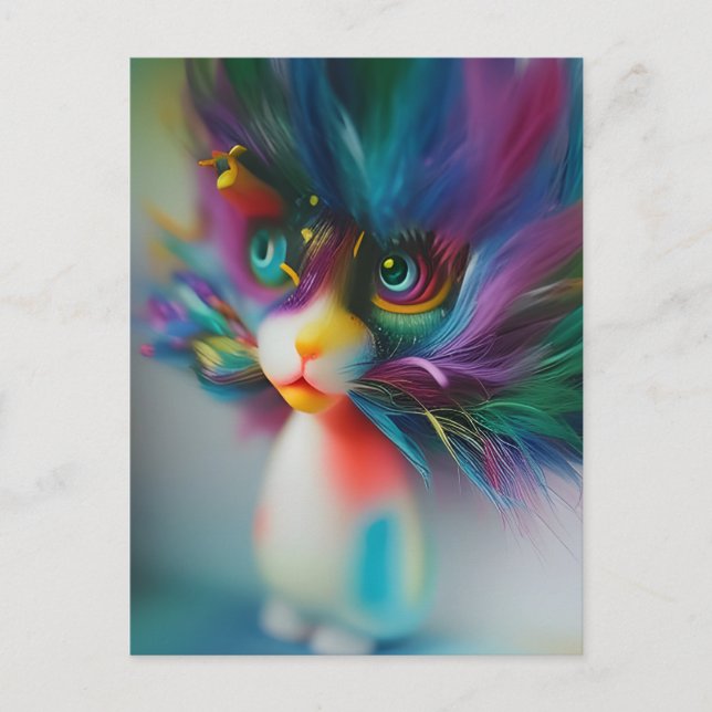 Too Cute Rainbow Coloured Creature Postcard (Front)