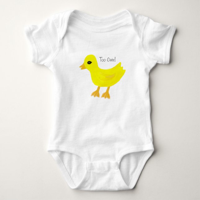 Too Cute Rubber Ducky Baby T-Shirt Baby Bodysuit (Front)