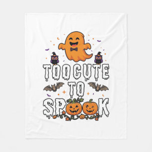 Too Cute Spook Halloween Orange Ghost Pumpkins Bat Fleece Blanket