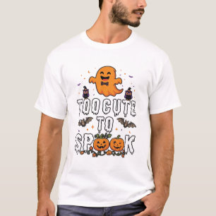 Too Cute Spook Halloween Orange Ghost Pumpkins Bat T-Shirt