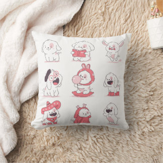 Too Cute To Bark | Kawaii Puppy Aesthetic Design Cushion