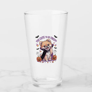 Too Cute to be Creepy Halloween Tee PNG Glass