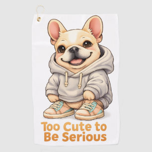 Too Cute to Be Serious – Funny French Bulldog  Golf Towel