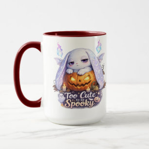 Too Cute To Be Spooky Halloween Pumpkin Bunny Mug