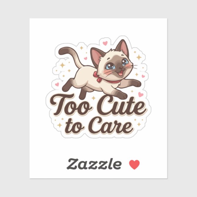 Too Cute to Care Siamese Cat (Sheet)