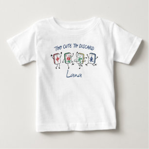 Too Cute To Discard Mahjong Custom Name Baby T-Shirt