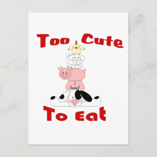too cute to eat postcard