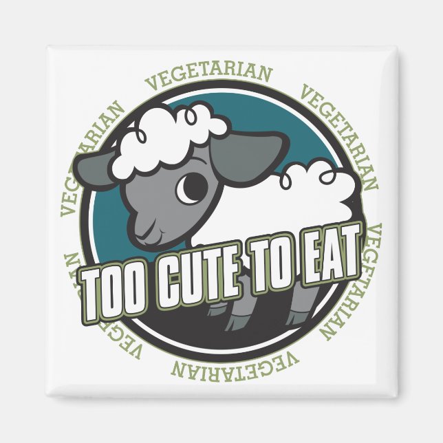 Too Cute to Eat Sheep Magnet (Front)