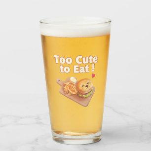 Too Cute to Eat: Smiling Bichon Burger Art Glass