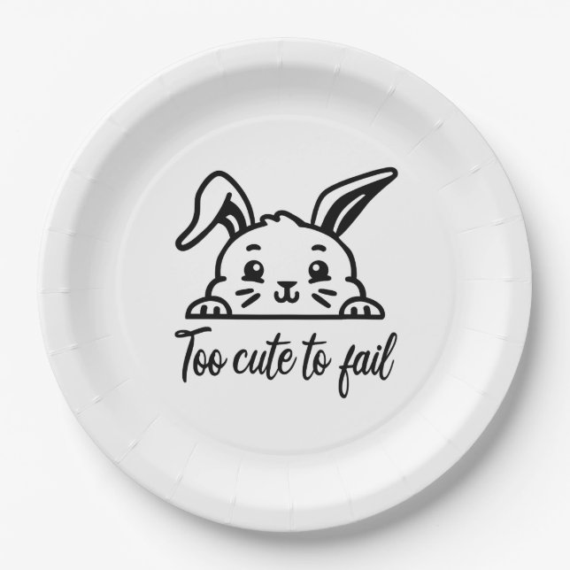 Too cute to fail paper plate (Front)